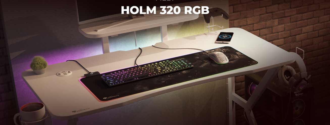 Genesis Holm 320 White RGB Gaming Sto Cena
